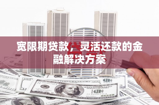 汕尾宽限期贷款，灵活还款的金融解决方案