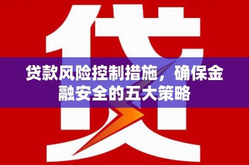 宜城贷款风险控制措施，确保金融安全的五大策略