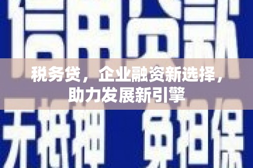 梁河税务贷，企业融资新选择，助力发展新引擎