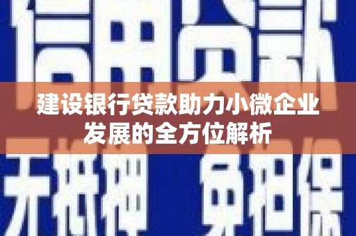 万源建设银行贷款助力小微企业发展的全方位解析