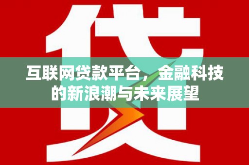 宿松互联网贷款平台，金融科技的新浪潮与未来展望