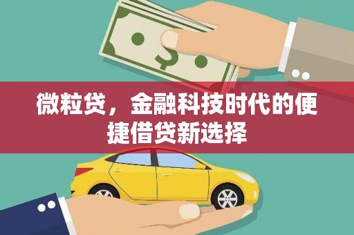 靖远微粒贷，金融科技时代的便捷借贷新选择