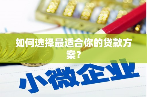 池上如何选择最适合你的贷款方案？